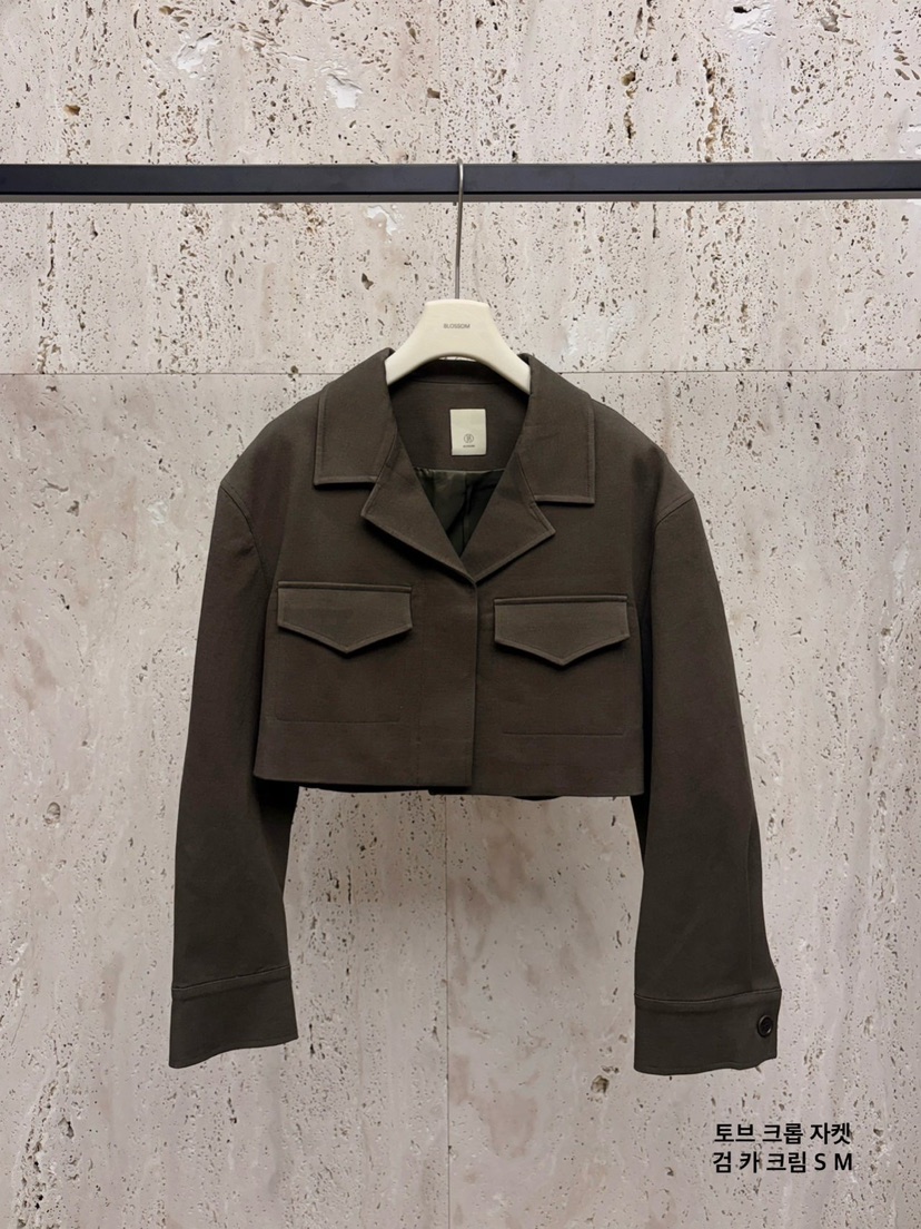 BLOSSOM韓國直郵㊣女裝新品真品休閑25秋冬推薦熱賣夾克短款BLOSSOM夾克圖色2