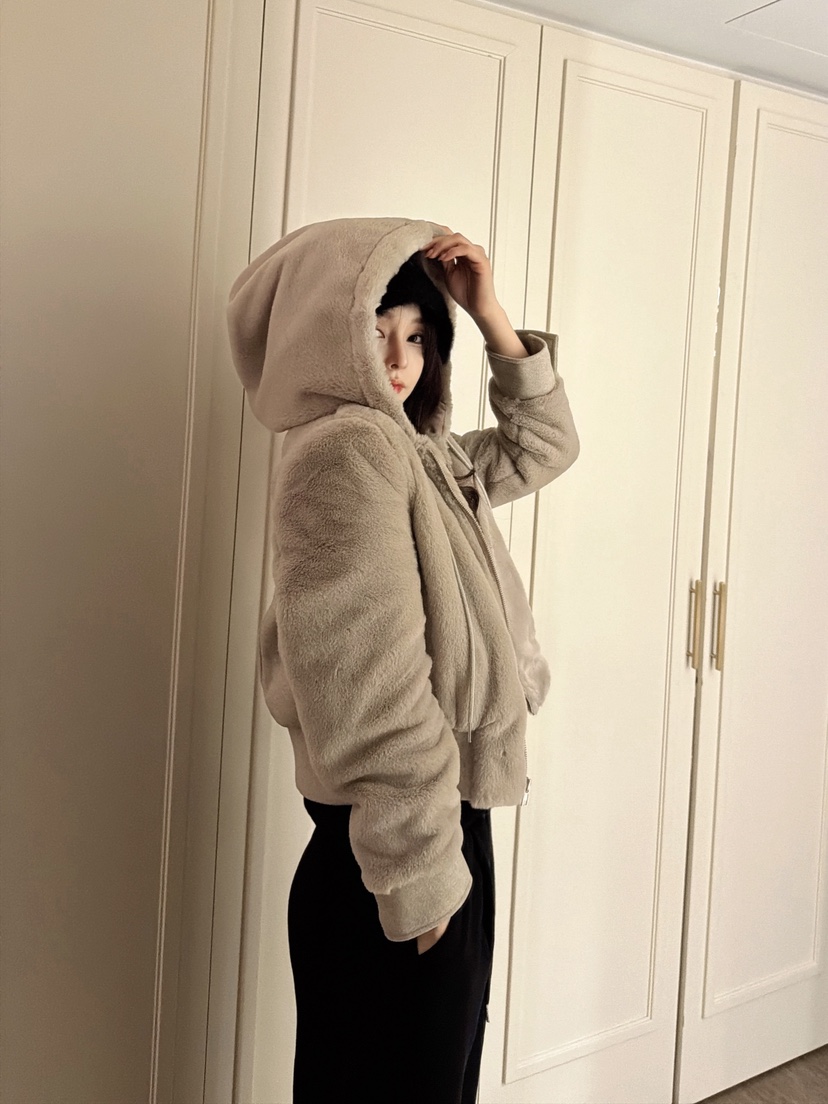 CLOTH東大門㊣直郵女士新品真品人氣職業時尚夾克貂皮連帽棉CLOTH夾克