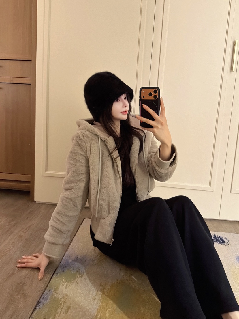 CLOTH東大門㊣直郵女士新品真品人氣職業時尚夾克貂皮連帽棉CLOTH夾克