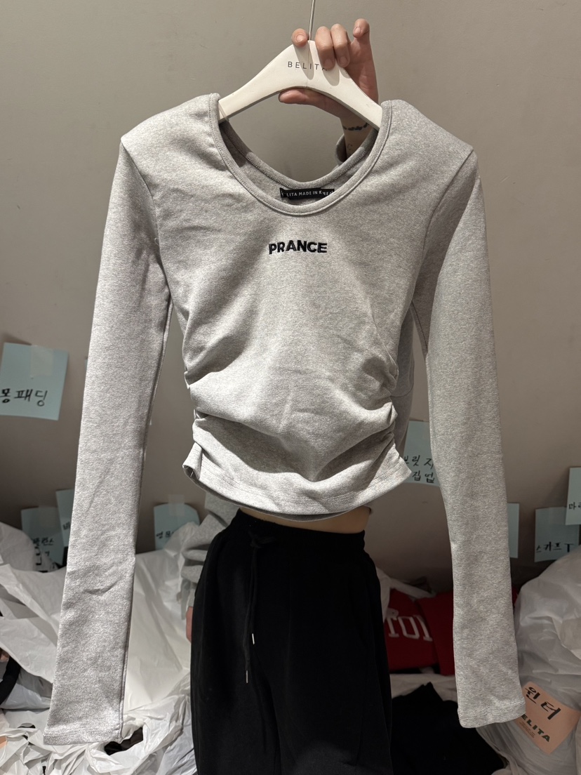 BELITA-L韓國代購㊣女士新品25秋冬時尚休閑推薦人氣長袖T恤BELITA-L長袖T恤圖色2