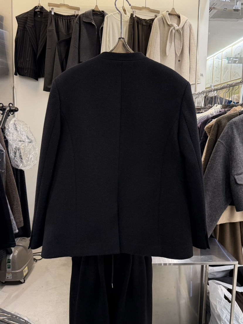 THE SIL韓國代購㊣女士新品職業時尚熱賣真品短款大衣抓絨THE SIL/1 2ILLY短款大衣