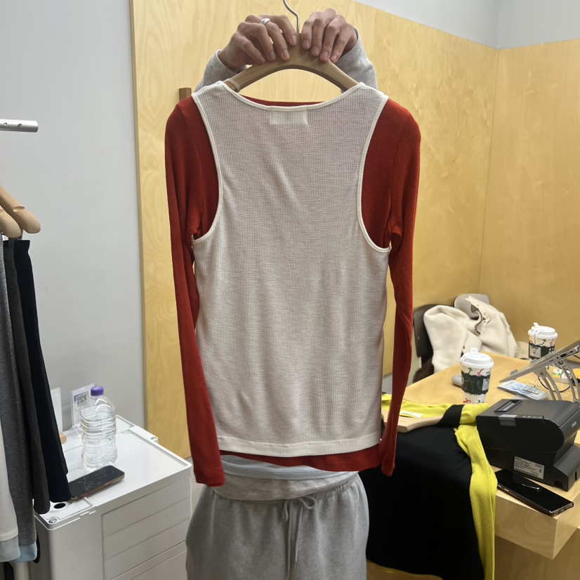 THEPLAN東大門㊣代購女士新品25秋冬推薦時尚套裝華夫格雙層THE PLAN套裝