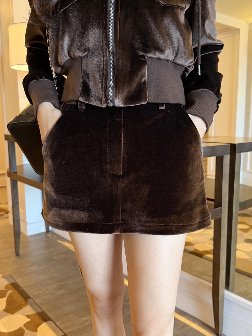 CLOTH東大門㊣代購女裝新品職業時尚休閑真品熱賣裙褲天鵝絨CLOTH裙褲圖色2