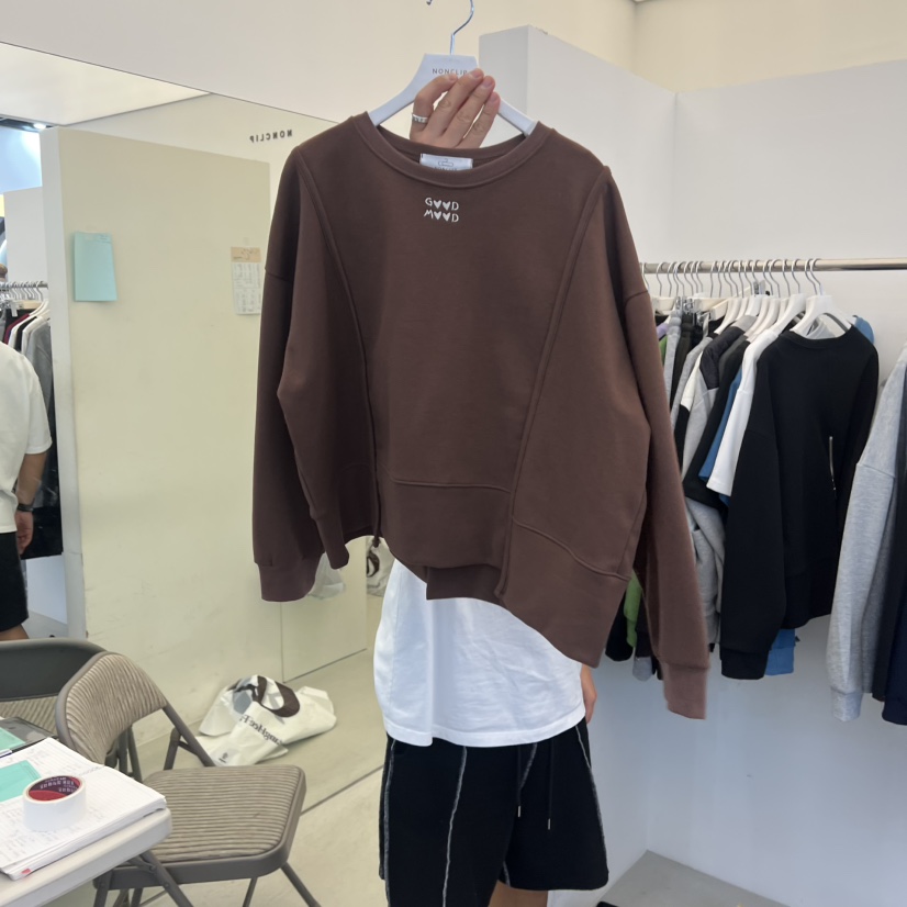 NON CLIP韓國直郵㊣女裝新款人氣25秋冬時尚休閑熱賣衛衣刺繡NON CLIP衛衣圖色3