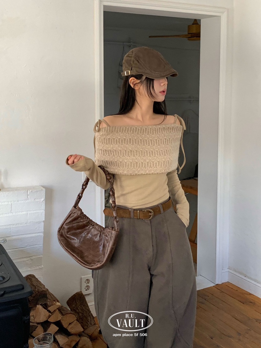 VAULT東大門㊣實拍女裝新品25秋冬真品人氣休閑褲不含腰帶褶裥VAULT休閑褲