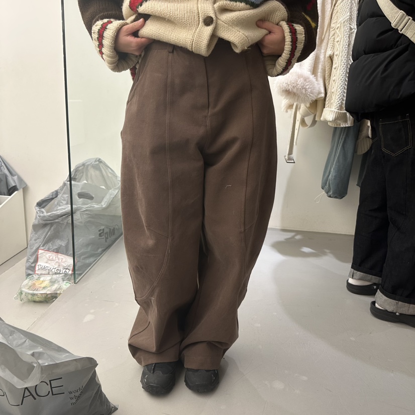 VAULT東大門㊣實拍女裝新品25秋冬真品人氣休閑褲不含腰帶褶裥VAULT休閑褲圖色2