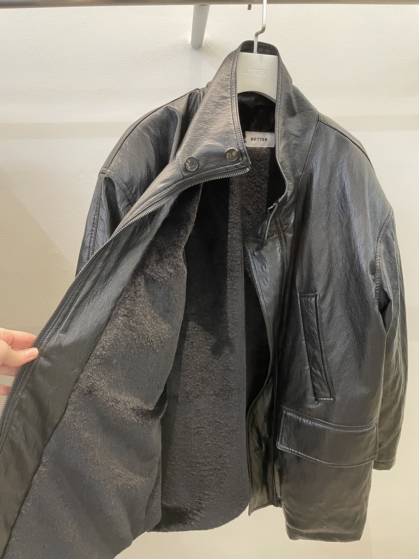 BETTER韓國代購㊣女士新品25秋冬熱賣推薦真品時尚夾克皮革BETTER夾克