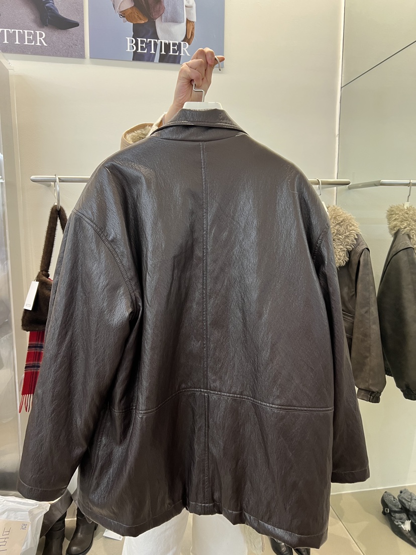 BETTER韓國代購㊣女士新品25秋冬熱賣推薦真品時尚夾克皮革BETTER夾克