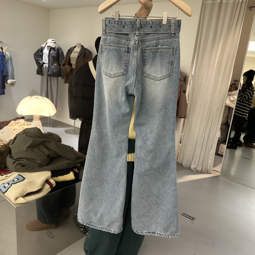 VAULT韓國代購㊣女裝新款真品25秋冬人氣推薦職業牛仔褲加絨VAULT牛仔褲