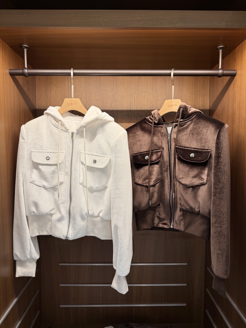 CLOTH東大門㊣直郵女士新款人氣時尚休閑夾克連帽衫夾棉絎縫CLOTH夾克