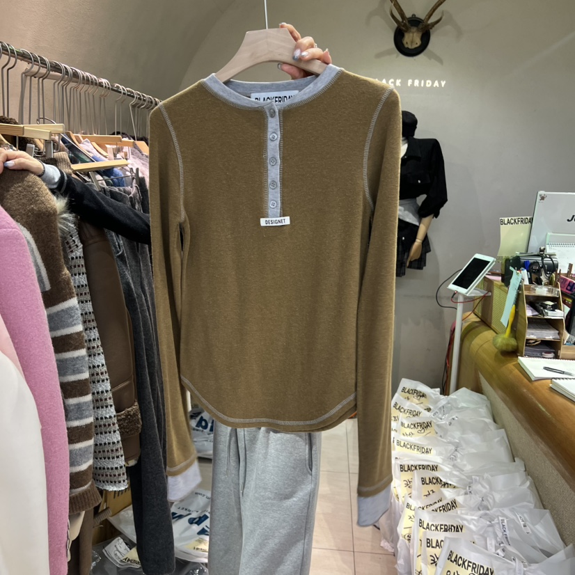 BLACKFRIDAY東大門㊣實拍女士新品25秋冬熱賣推薦人氣長袖T恤BLACK FRIDAY長袖T恤圖色4