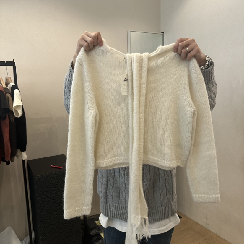 LA MAGIE FEMME東大門㊣實拍女裝新款時尚人氣毛衣含脖帶Lamagie Femme毛衣圖色3