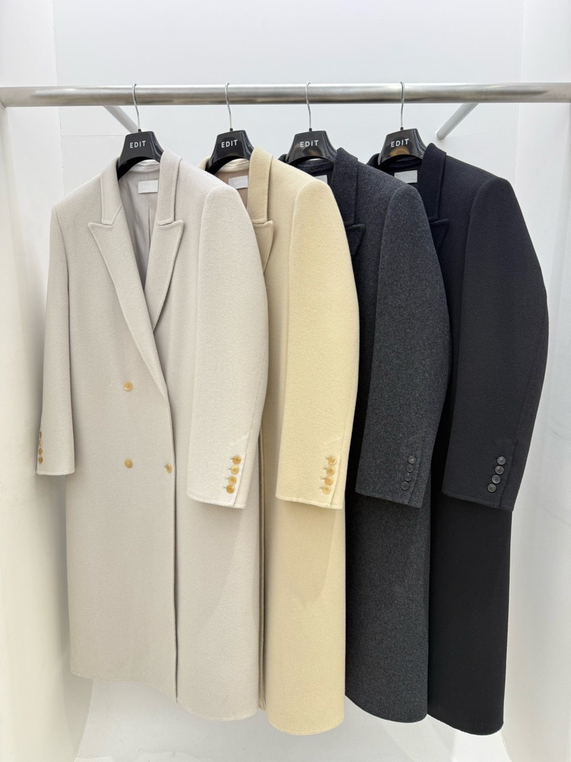 EDIT韓國直郵㊣女裝新品休閑職業推薦時尚人氣25秋冬中長款大衣EDIT中長款大衣