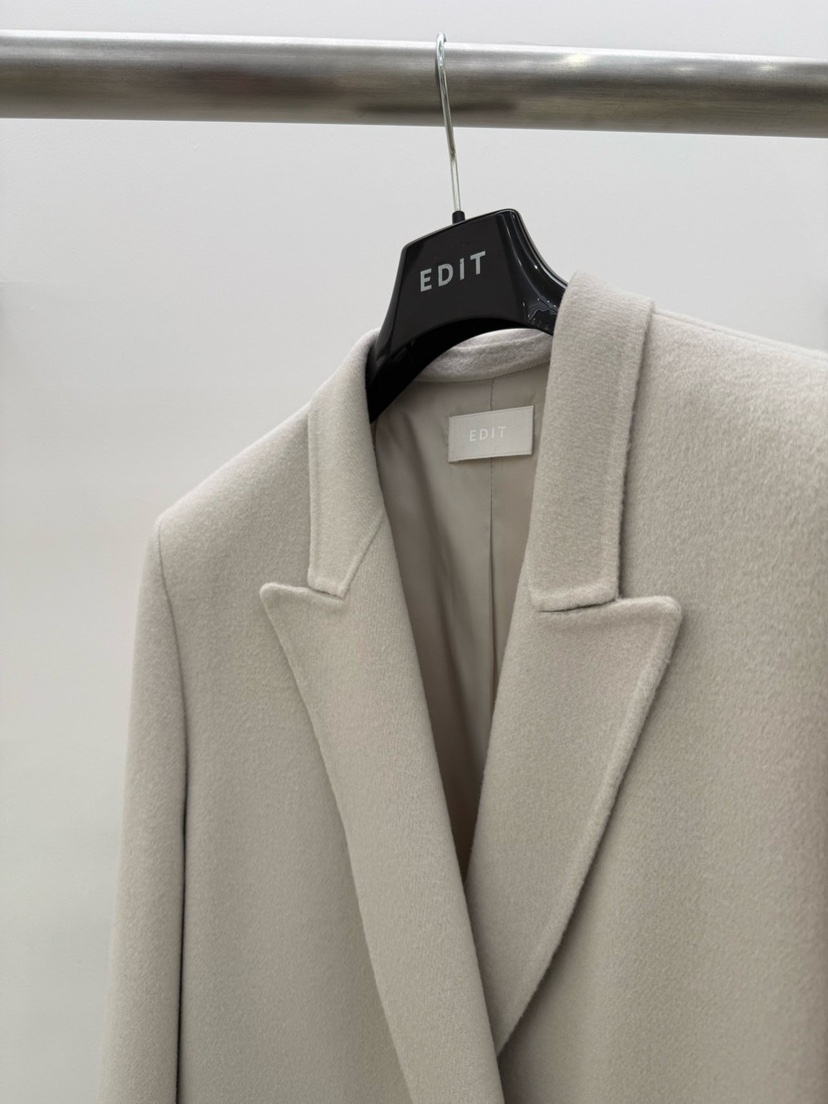 EDIT韓國直郵㊣女裝新品休閑職業推薦時尚人氣25秋冬中長款大衣EDIT中長款大衣