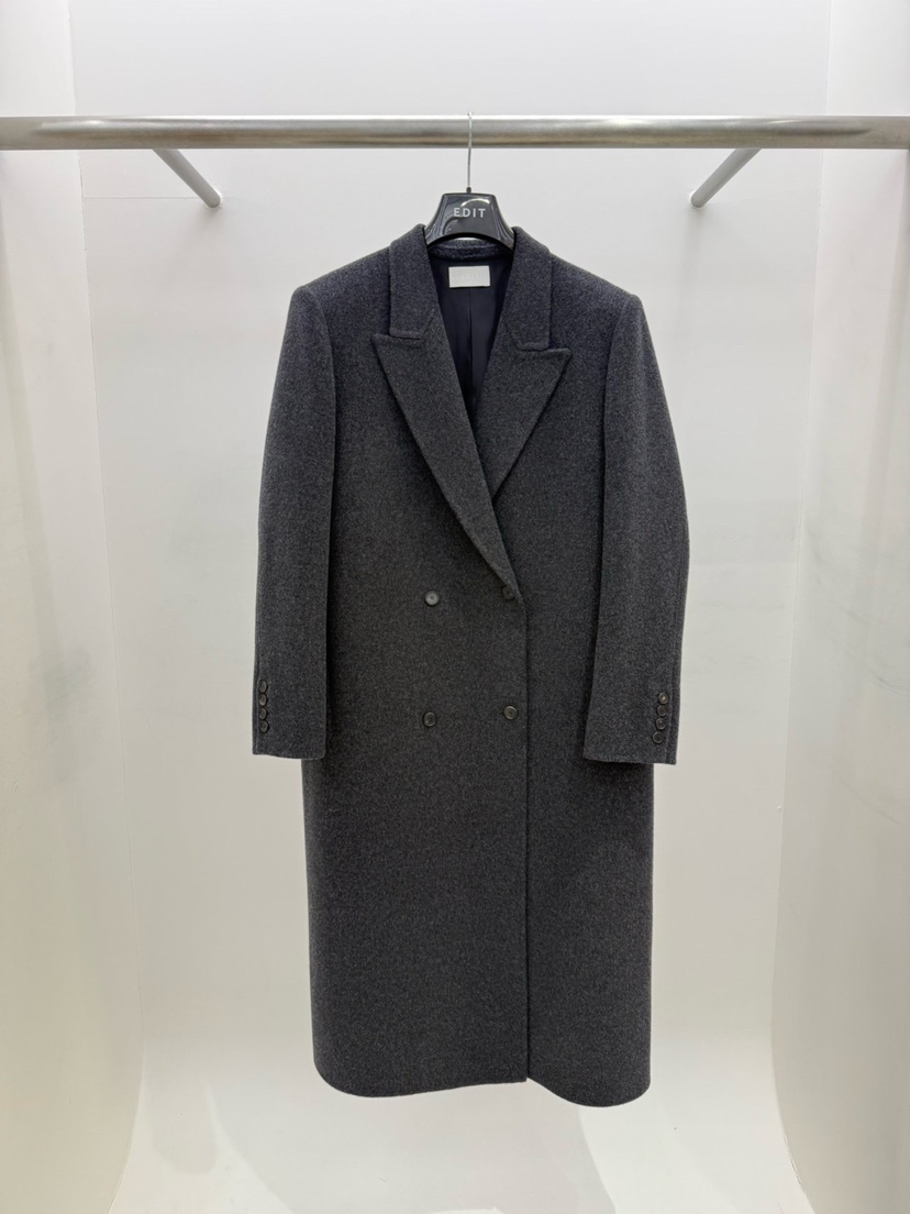 EDIT韓國直郵㊣女裝新品休閑職業推薦時尚人氣25秋冬中長款大衣EDIT中長款大衣圖色4墨色