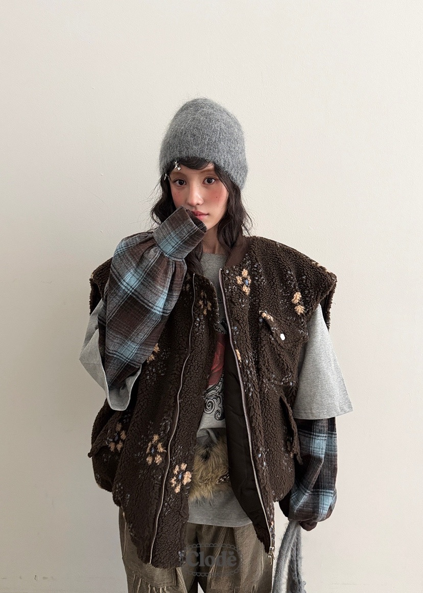 CLODE韓國直郵㊣女士新品25秋冬人氣熱賣休閑真品馬甲不含內搭CLODE馬甲圖色1