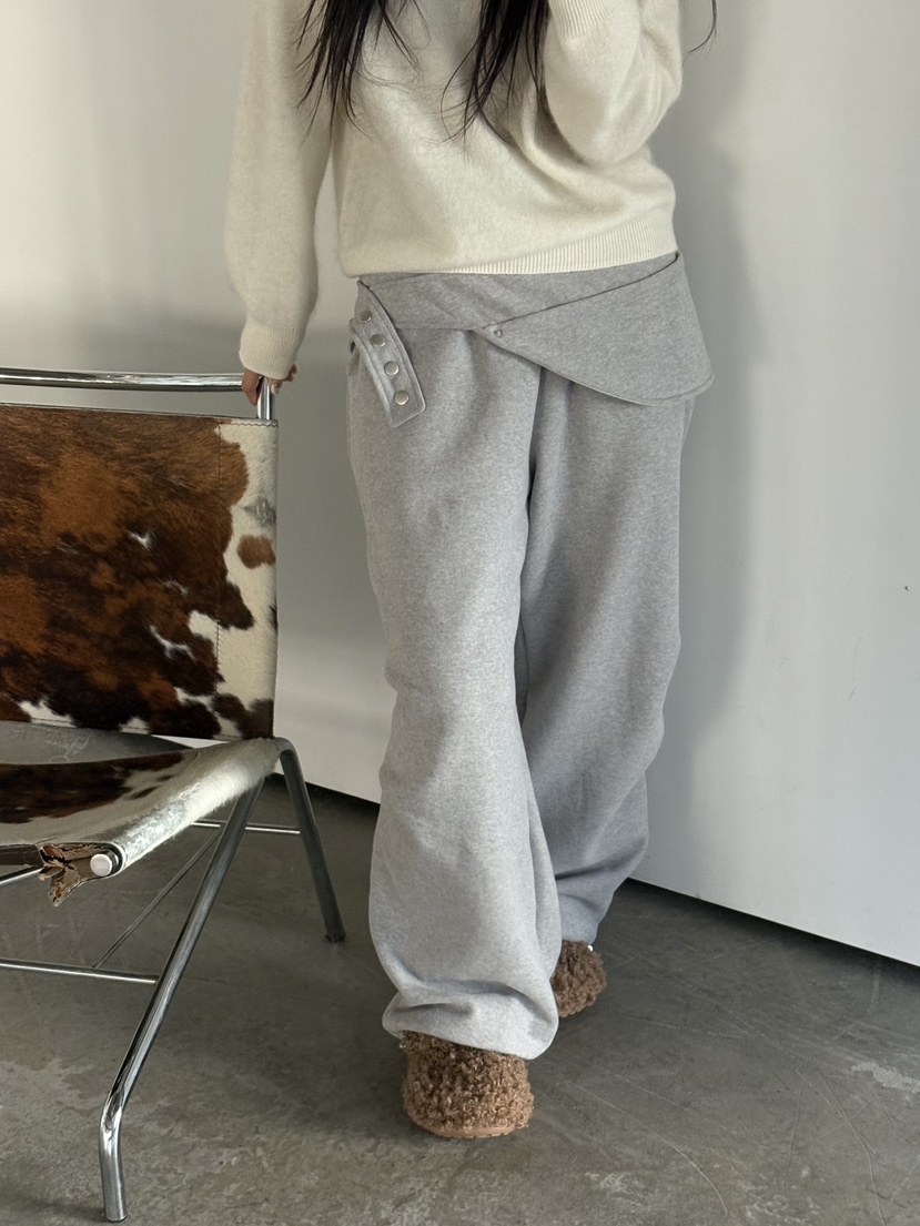 Verbena東大門㊣直郵女士新款熱賣真品25秋冬休閑褲雙排扣腰帶Verbena休閑褲