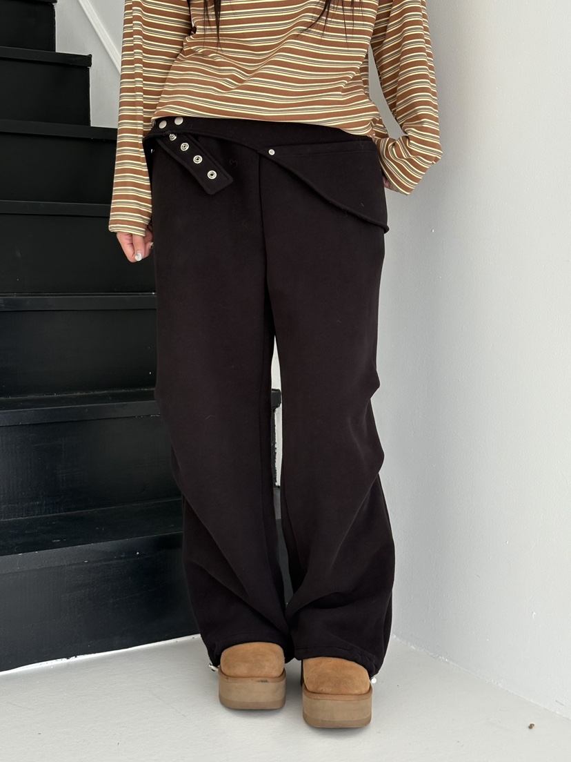 Verbena東大門㊣直郵女士新款熱賣真品25秋冬休閑褲雙排扣腰帶Verbena休閑褲