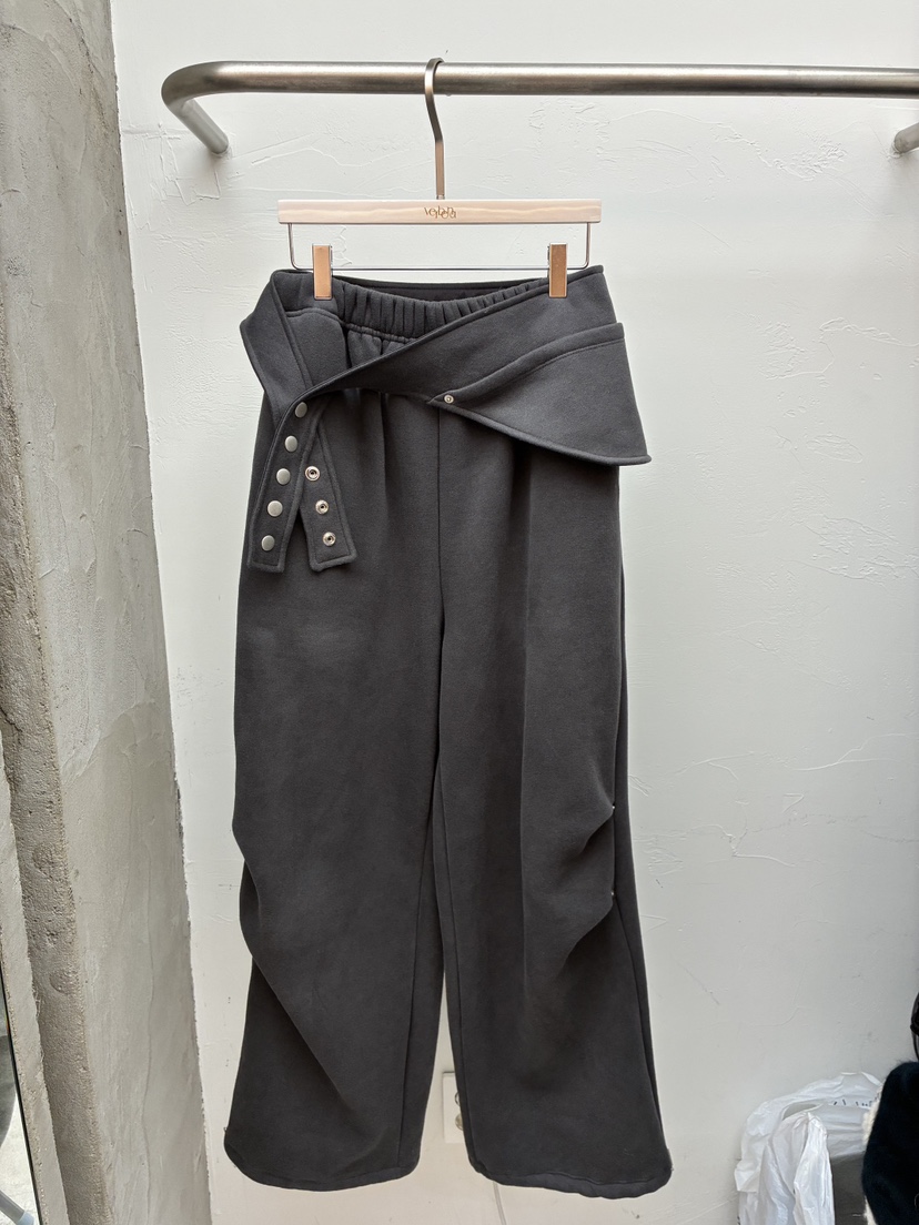 Verbena東大門㊣直郵女士新款熱賣真品25秋冬休閑褲雙排扣腰帶Verbena休閑褲圖色2