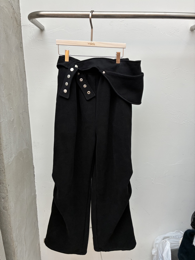 Verbena東大門㊣直郵女士新款熱賣真品25秋冬休閑褲雙排扣腰帶Verbena休閑褲圖色3