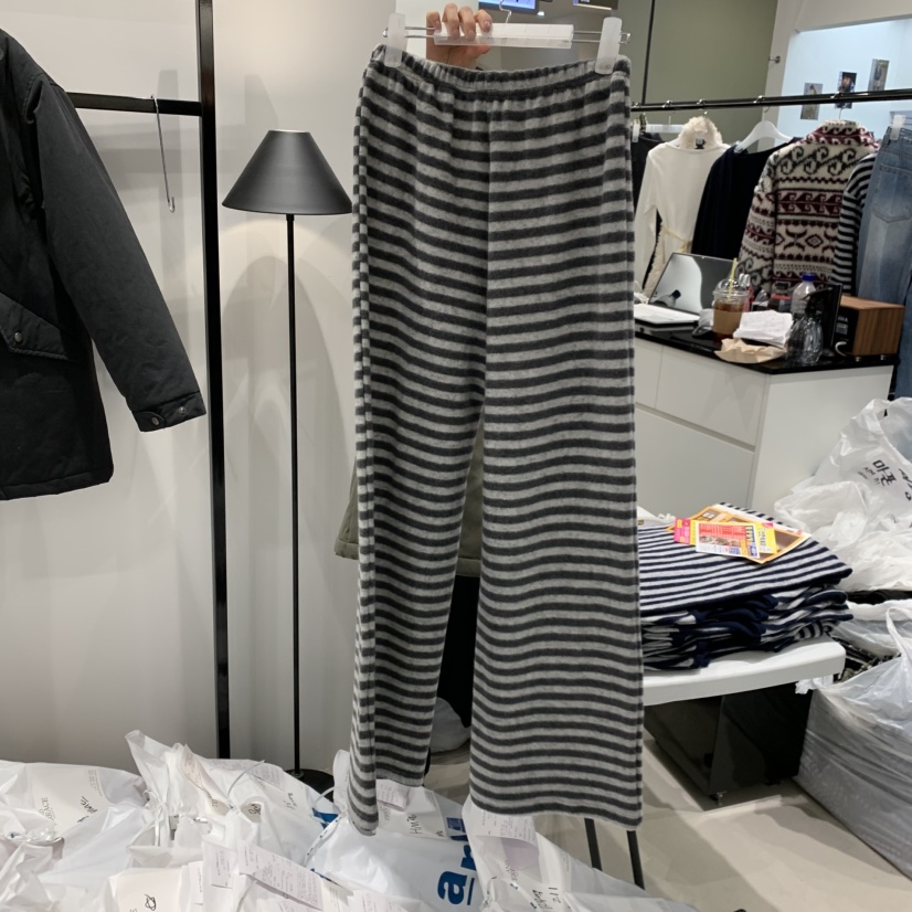 ANDTERRACE韓國直郵㊣女裝新品推薦人氣真品休閑休閑褲條紋ANDTERRACE休閑褲圖色2