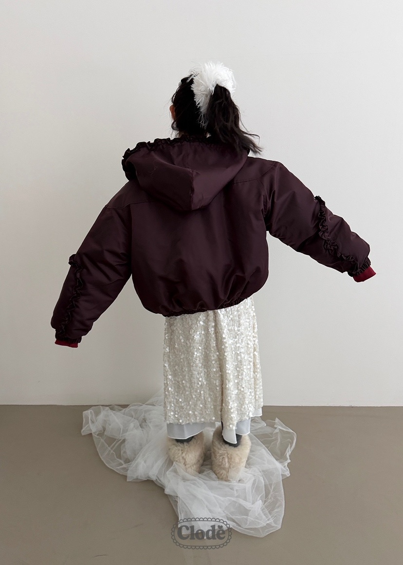 CLODE韓國直郵㊣女裝新款真品25秋冬職業休閑熱賣時尚短款棉服CLODE短款棉服