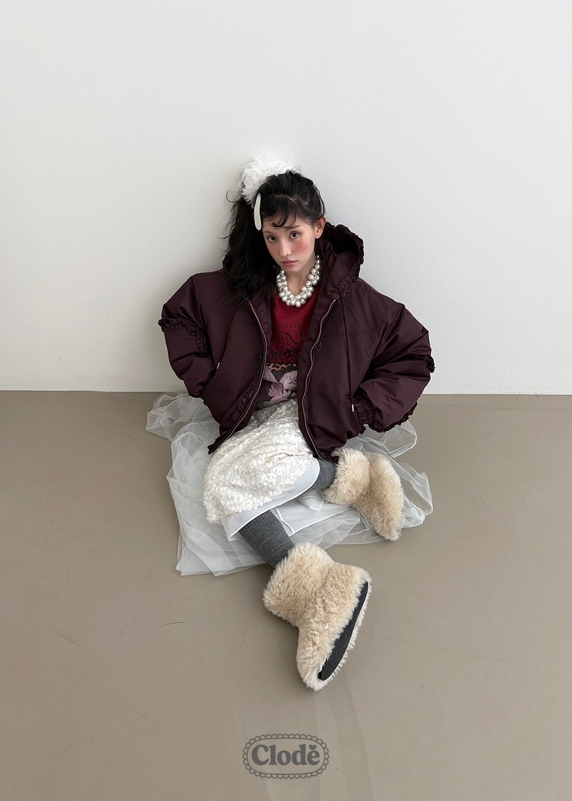 CLODE韓國直郵㊣女裝新款真品25秋冬職業休閑熱賣時尚短款棉服CLODE短款棉服