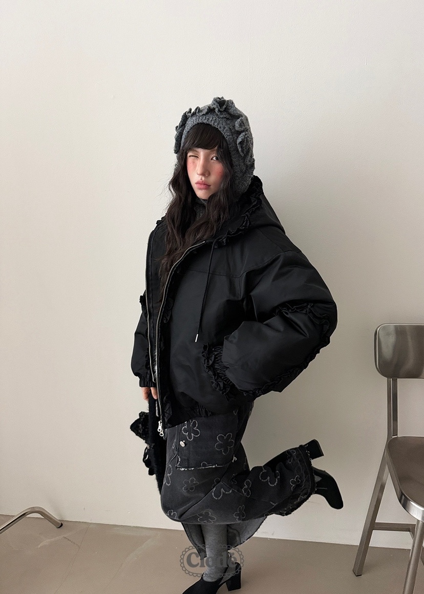 CLODE韓國直郵㊣女裝新款真品25秋冬職業休閑熱賣時尚短款棉服CLODE短款棉服