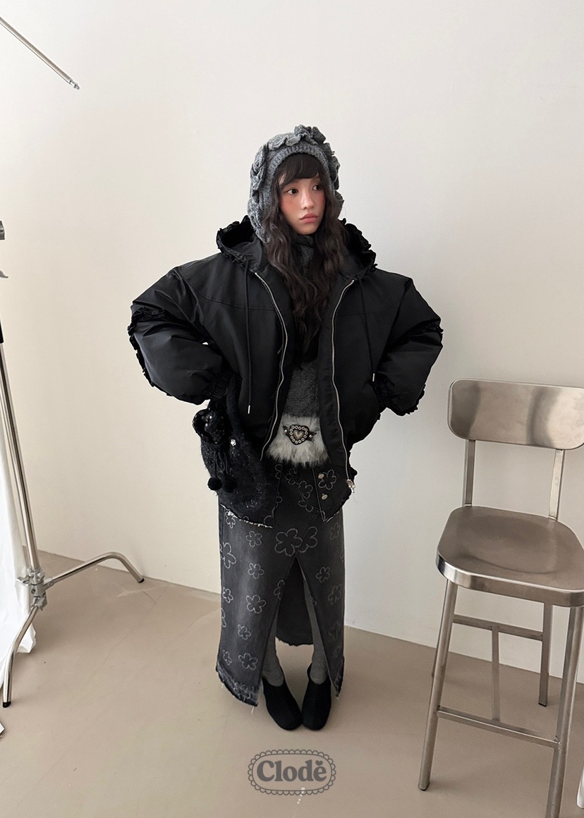 CLODE韓國直郵㊣女裝新款真品25秋冬職業休閑熱賣時尚短款棉服CLODE短款棉服