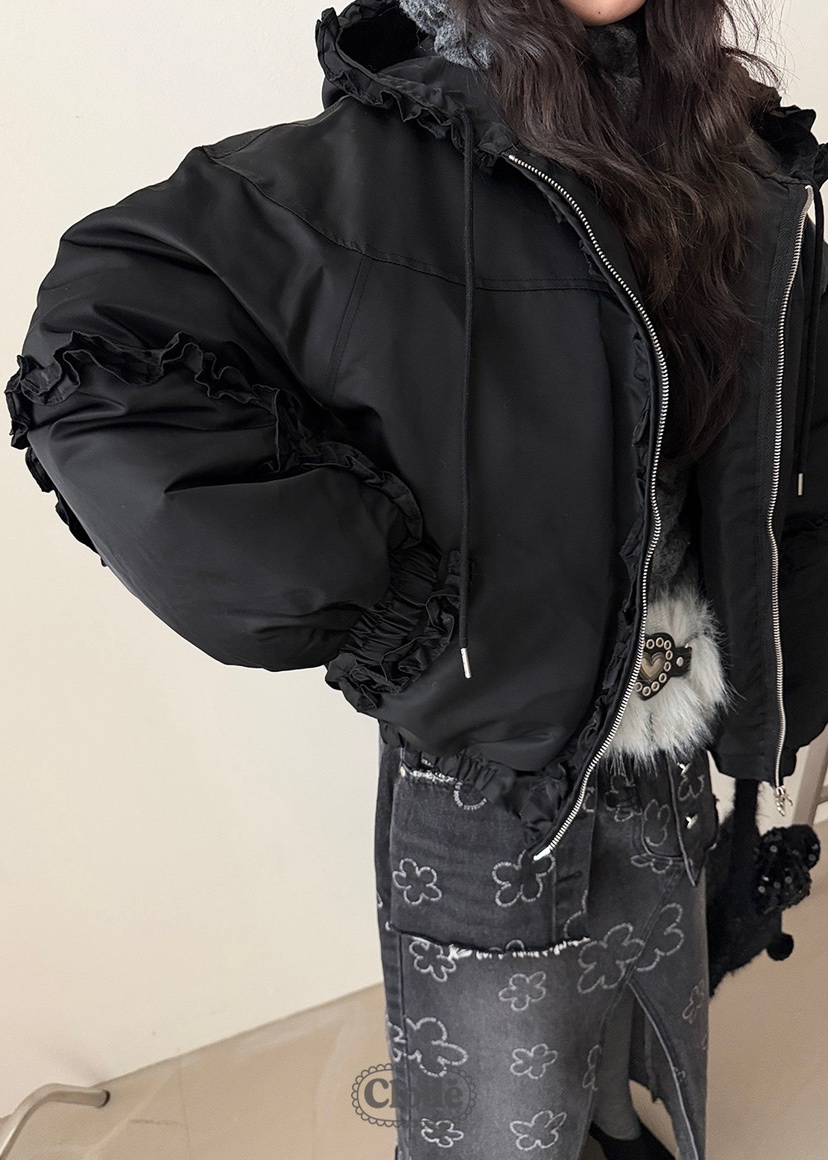 CLODE韓國直郵㊣女裝新款真品25秋冬職業休閑熱賣時尚短款棉服CLODE短款棉服