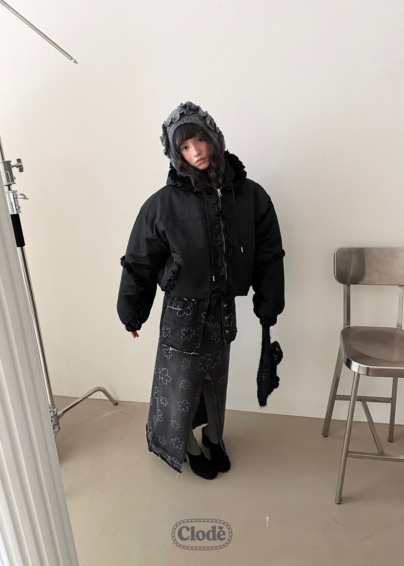 CLODE韓國直郵㊣女裝新款真品25秋冬職業休閑熱賣時尚短款棉服CLODE短款棉服