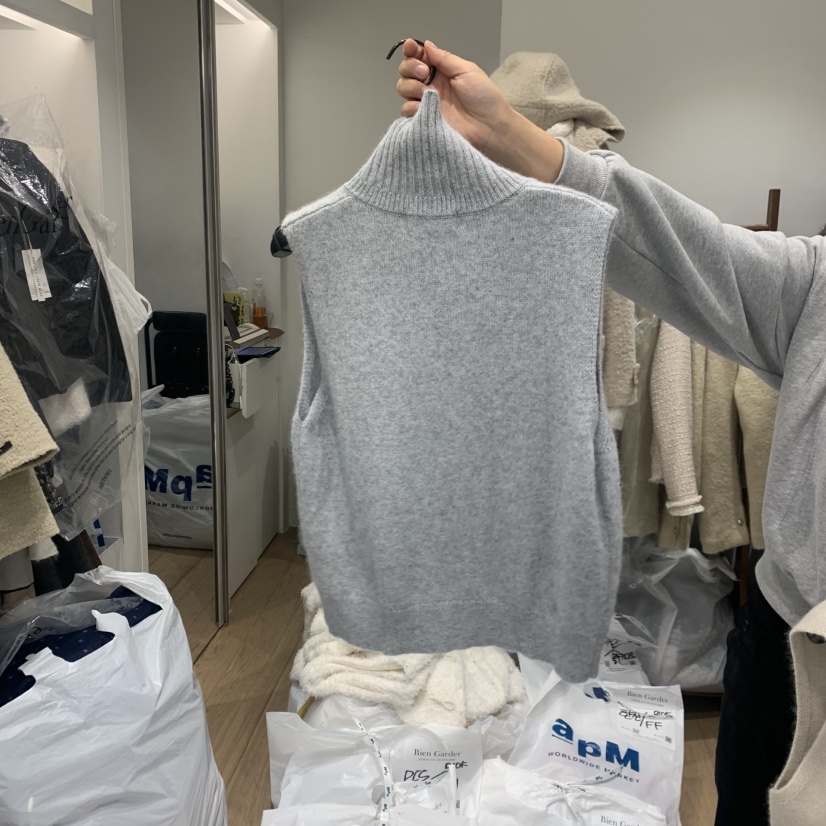 BIEN GARDER東大門㊣直郵女士新款職業25秋冬推薦馬甲高領BIEN GARDER馬甲