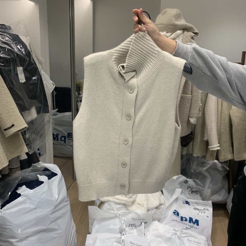 BIEN GARDER東大門㊣直郵女士新款職業25秋冬推薦馬甲高領BIEN GARDER馬甲圖色1