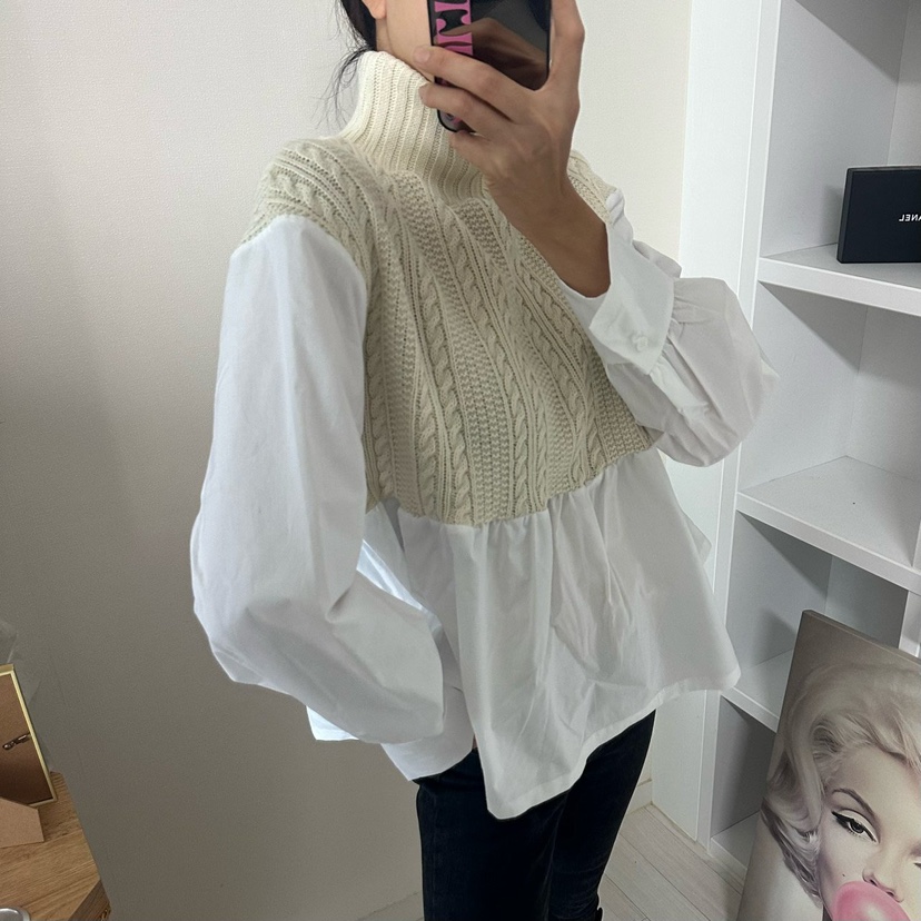 SOUIT韓國代購㊣女裝新品職業時尚25秋冬真品熱賣襯衫蕾絲衫SOUIT by mabel-L襯衫/蕾絲衫