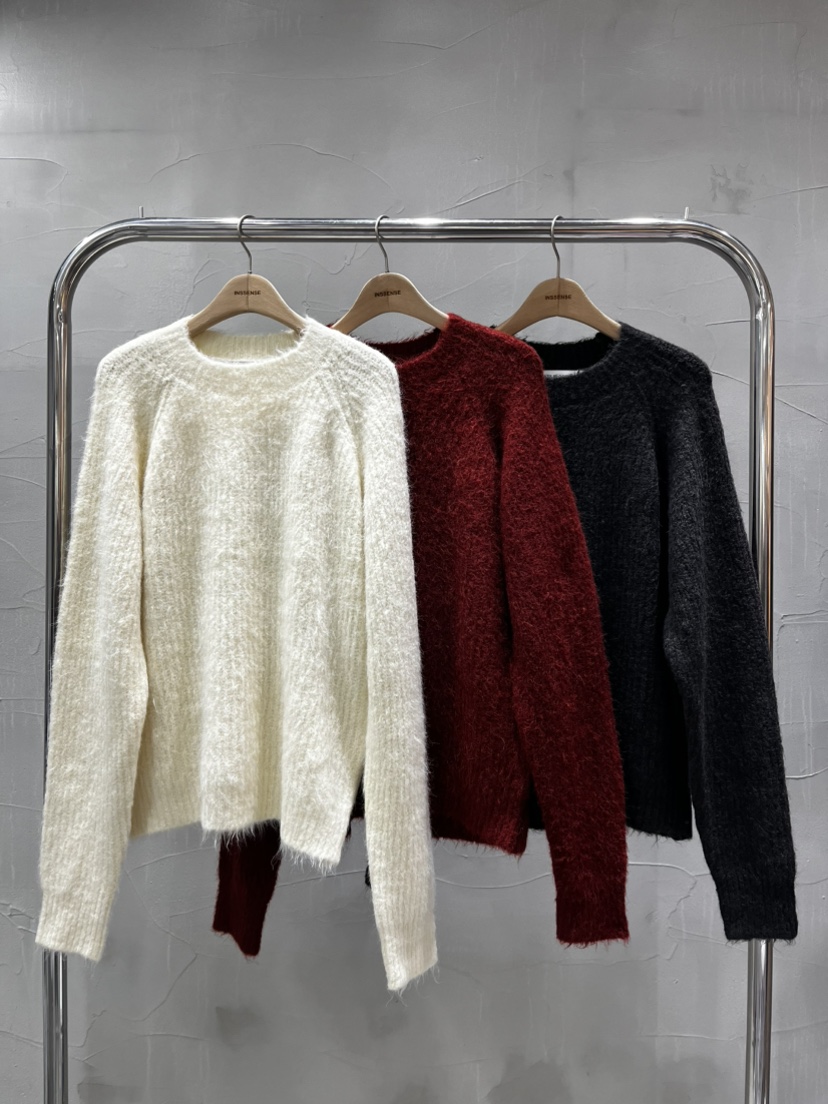 INSSENSE-A韓國代購㊣女士新款時尚人氣休閑推薦針織衫羊駝毛INSSENSE-A針織衫