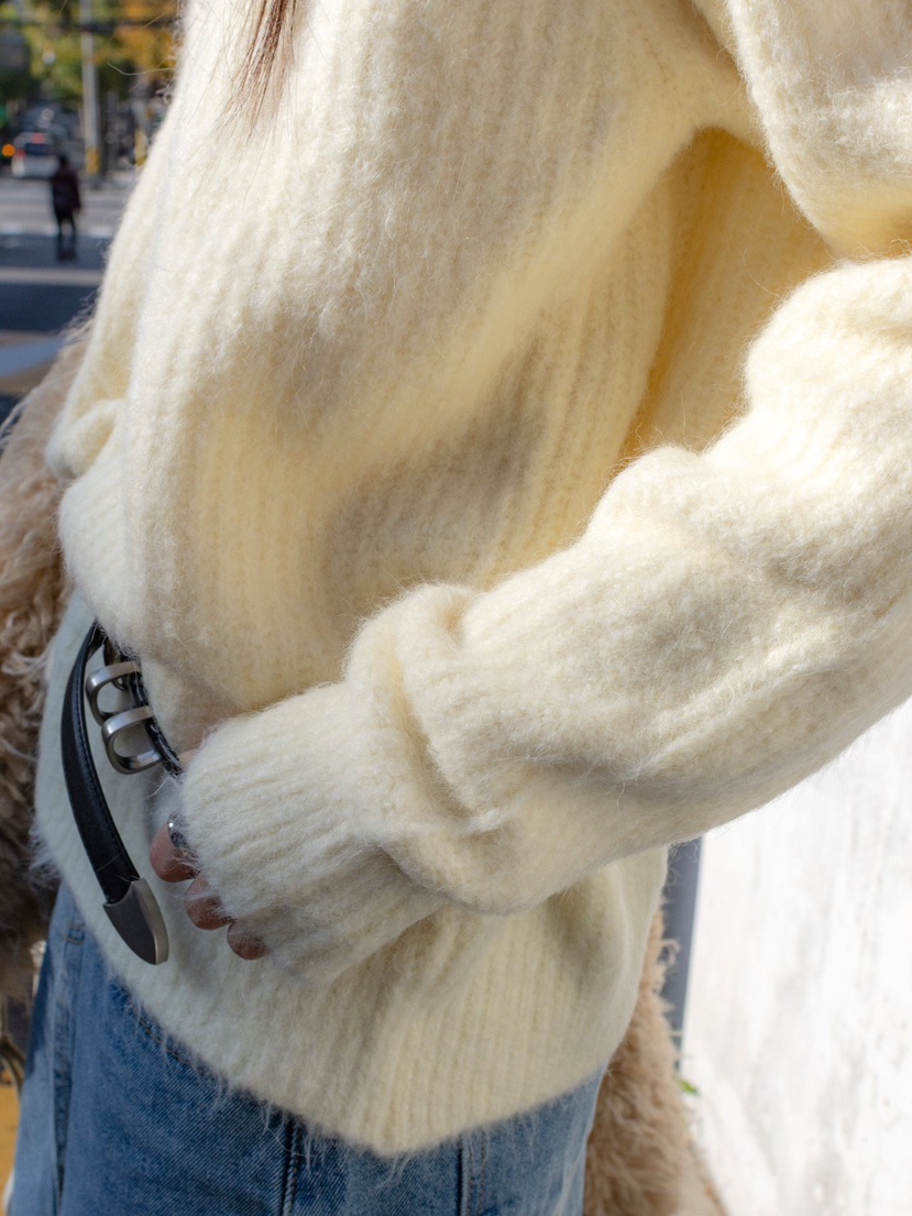 INSSENSE-A韓國代購㊣女士新款時尚人氣休閑推薦針織衫羊駝毛INSSENSE-A針織衫