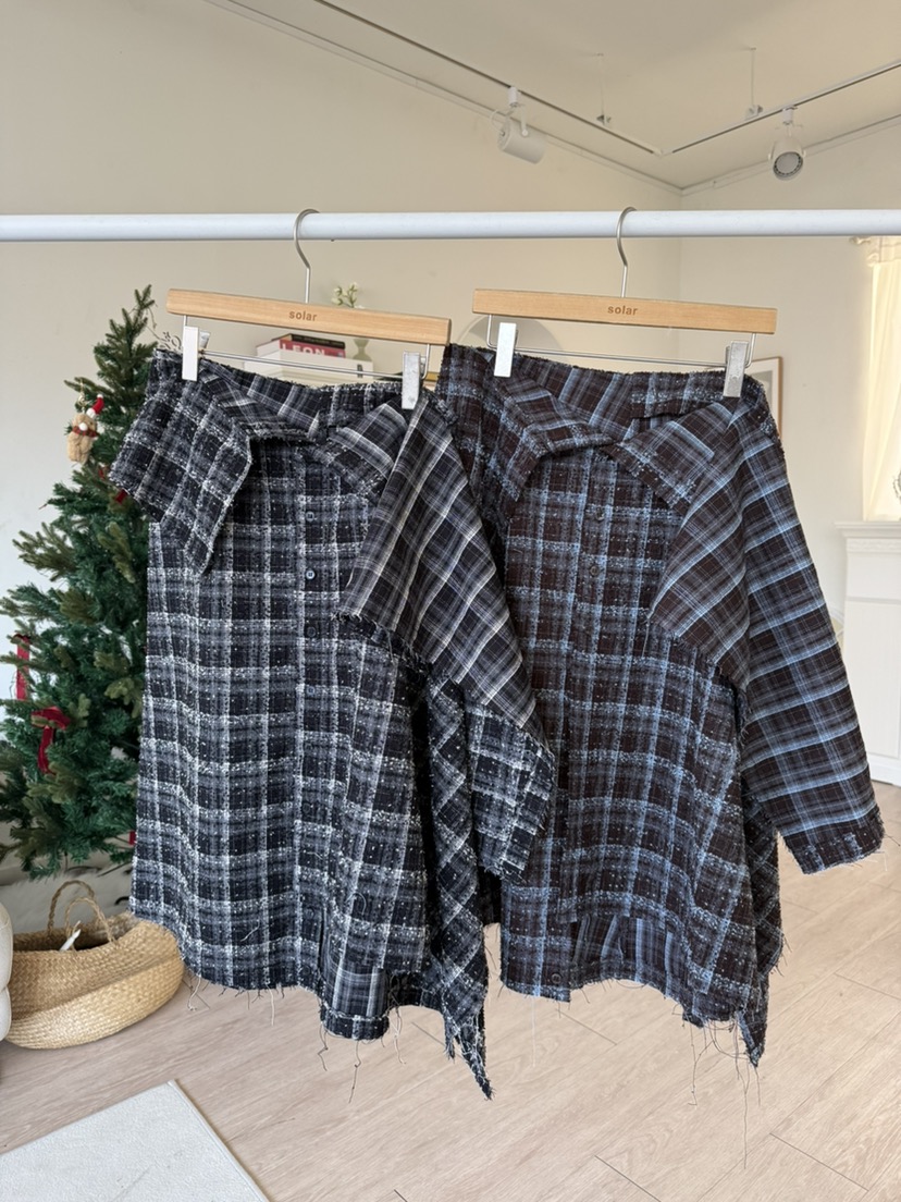 SOLAR東大門㊣代購女裝新款人氣時尚25秋冬半身裙中短裙流蘇SOLAR半身裙/中短裙