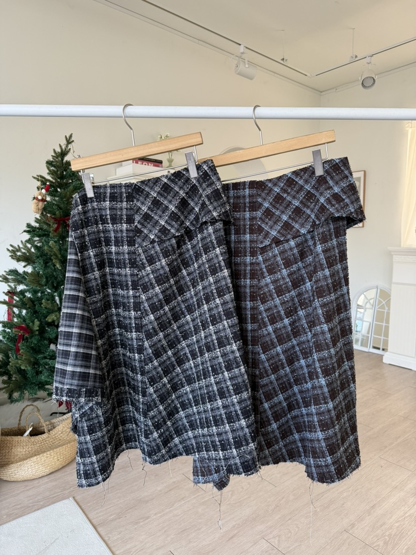 SOLAR東大門㊣代購女裝新款人氣時尚25秋冬半身裙中短裙流蘇SOLAR半身裙/中短裙