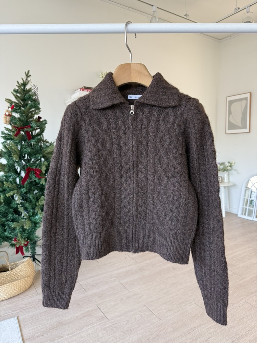 SOLAR東大門㊣實拍女裝新款真品25秋冬休閑時尚人氣針織衫拉鏈SOLAR針織衫圖色2