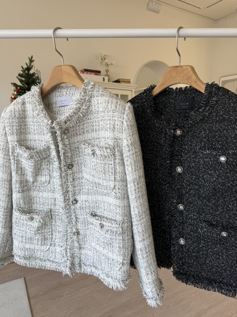 SOLAR東大門㊣代購女士新品熱賣人氣時尚職業休閑夾克粗花呢SOLAR夾克