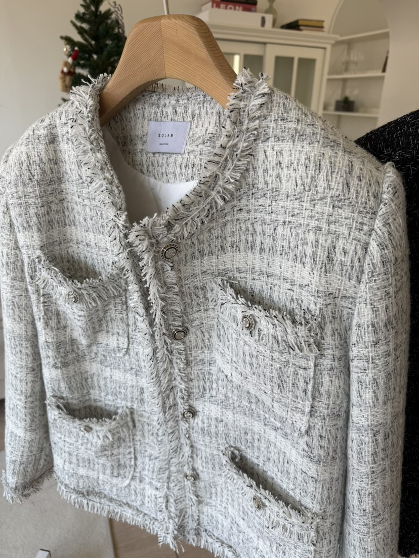 SOLAR東大門㊣代購女士新品熱賣人氣時尚職業休閑夾克粗花呢SOLAR夾克