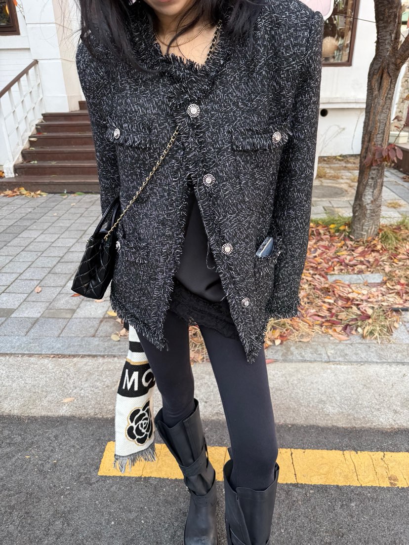 SOLAR東大門㊣代購女士新品熱賣人氣時尚職業休閑夾克粗花呢SOLAR夾克