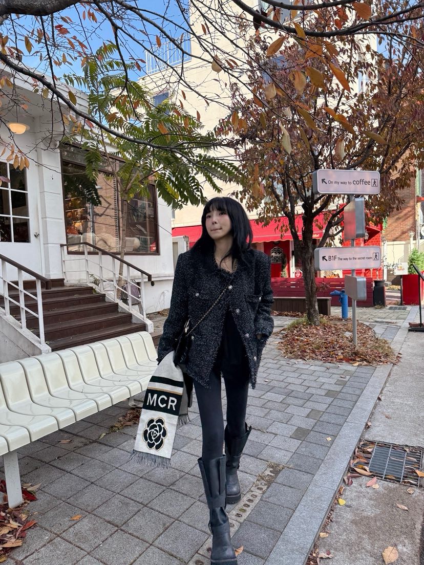 SOLAR東大門㊣代購女士新品熱賣人氣時尚職業休閑夾克粗花呢SOLAR夾克