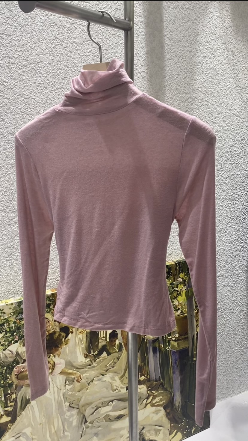 N BROWN東大門㊣實拍女士新品休閑推薦時尚長袖T恤羊毛褶皺N BROWN長袖T恤