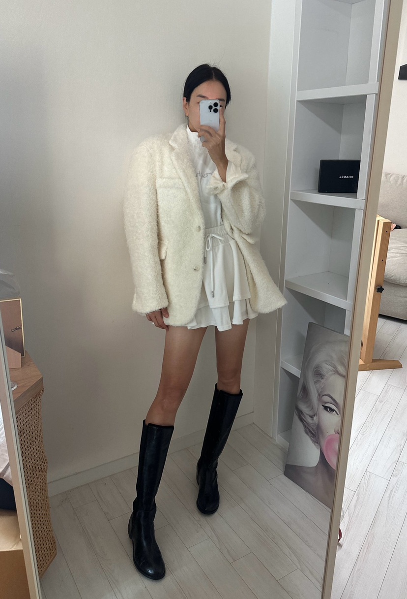 SOUIT韓國代購㊣女士新品職業人氣休閑時尚推薦短款大衣含腰帶SOUIT by mabel-L短款大衣