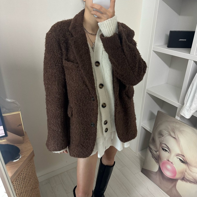 SOUIT韓國代購㊣女士新品職業人氣休閑時尚推薦短款大衣含腰帶SOUIT by mabel-L短款大衣