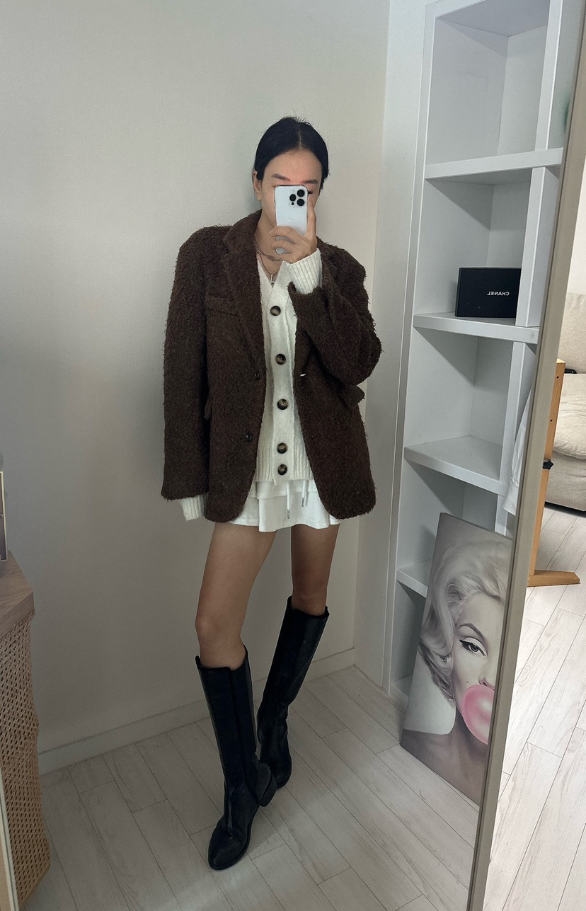 SOUIT韓國代購㊣女士新品職業人氣休閑時尚推薦短款大衣含腰帶SOUIT by mabel-L短款大衣