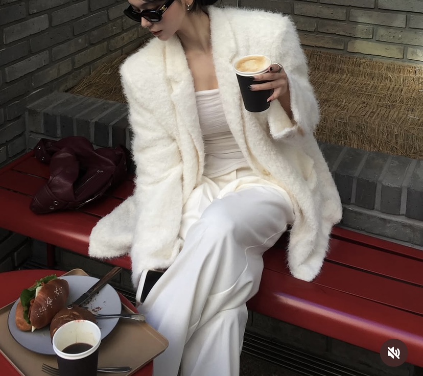 SOUIT韓國代購㊣女士新品職業人氣休閑時尚推薦短款大衣含腰帶SOUIT by mabel-L短款大衣