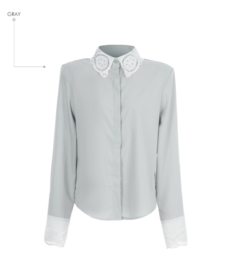 TANIA東大門㊣實拍女裝新款25秋冬人氣休閑時尚推薦襯衫蕾絲衫TANIA襯衫/蕾絲衫圖色1