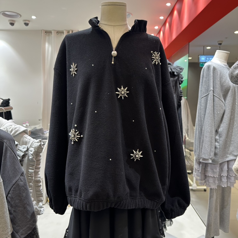 MINI UNNI東大門㊣實拍女士新款25秋冬休閑時尚熱賣衛衣加絨MINI UNNI衛衣圖色2